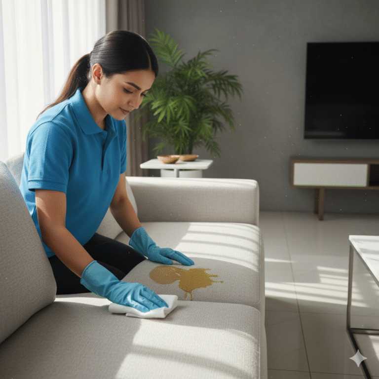 Sofa Pe Lage Chai Aur Tel Ke Dage