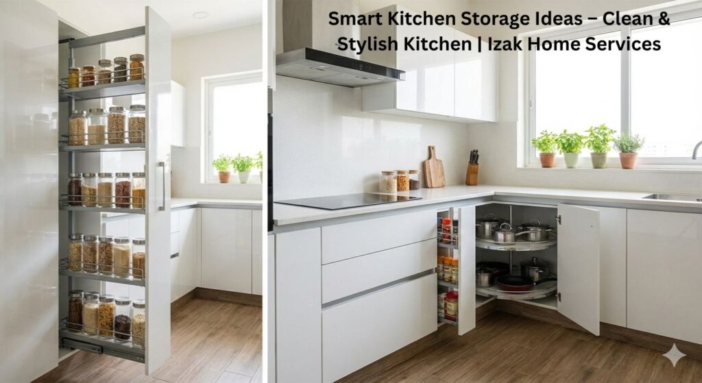 Smart Kitchen Storage Ideas – Clean & Stylish Kitchen | Izak Home Services