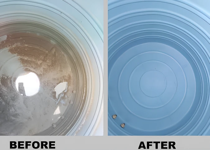 water tank cleaning before and after