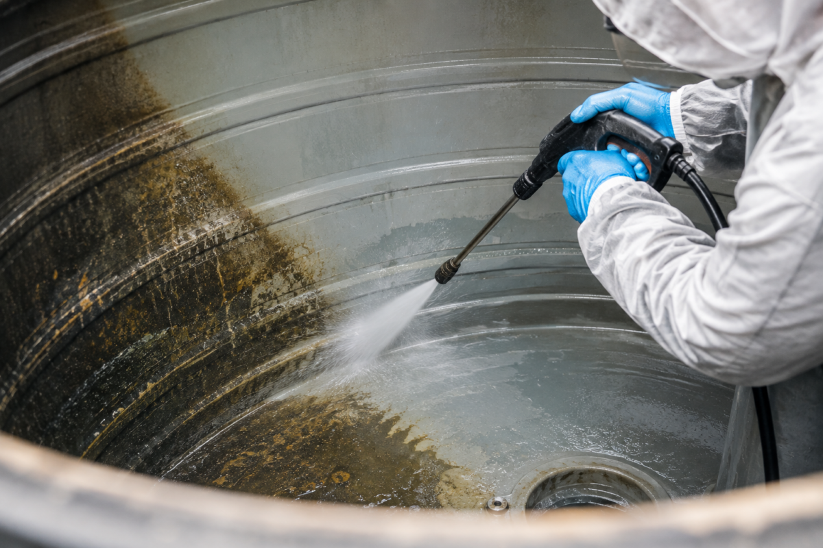 High-pressure jet cleaning water tank